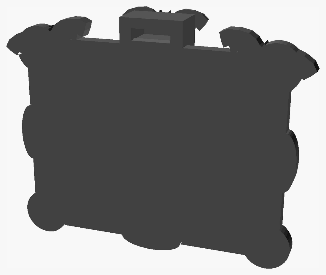 Back of the frame: flat face with the rectangular socket opening at the top centre