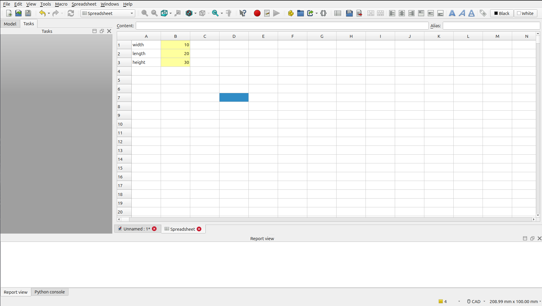 All parameters with aliases set