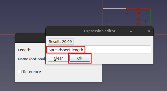 Entering the formula for the length