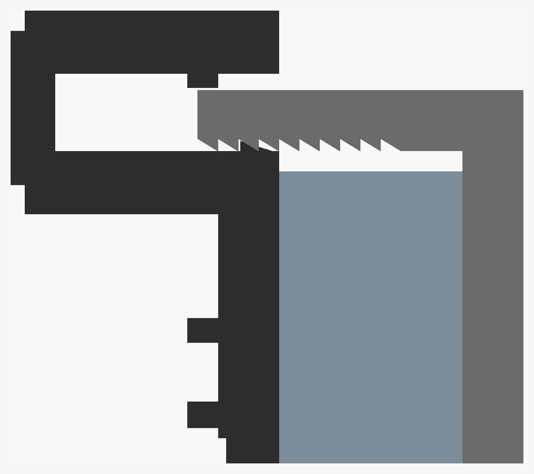 Cross-section with a 9 mm bowl rim: arm engaged by only a few teeth